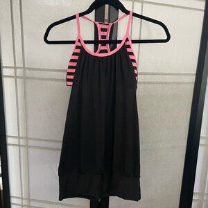 Lululemon Athletica No Limit Tank - Black & Pink Stripe